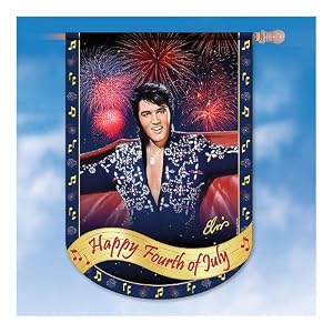Elvis Presley Happy Fourth Of July Flag by The Hamilton Collection