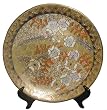 Golden Plum Blossom: 12"D porcelain plate - Gold floral filigree Golden Plum Blossom: 12"D porcelain plate - Gold floral filigree