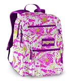 Jansport Big Student Rucksack - White/ New Hot Pink Breakdance, 44 x 33 x 25cm