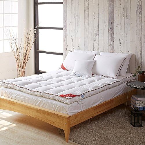 Double layer 90 Premium Hungarian Goose Down and Feather Mattress Topper Queen