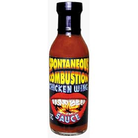 Spontaneous Combustion Chicken Wing Sauce - This new wing blaster is loaded with the Red Savina habanero, pure capsicum extract and natural butter flavor. Extremely Hot!