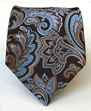 100% Silk Woven Brown Paisley Tie