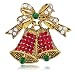 Vintage Inspired Christmas Bells in Crystal Brooch Pin