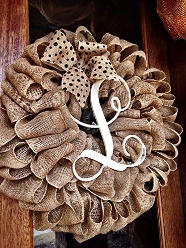 Burlap Monogram Wreath ~ Personalized Wreath ~ Door Decor ~ Fall Wreath ~ Wedding Gift ~ Initial Wreath
