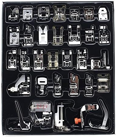 OurLive 32 Pcs Domestic Sewing Pressure Machine Foot Walking Feet Kit For Brother Singer Janome