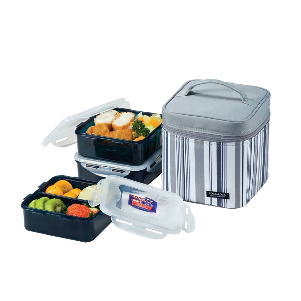 Dealmoon Lock & Lock Square Lunch Box 3Piece Set
