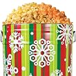 Popcorn Tin - Stripes & Snowflakes