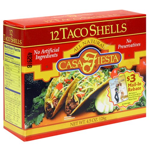 Casa Fiesta Taco Shells, 4.5-Ounce Boxes (Pack of 12) by Casa Fiesta