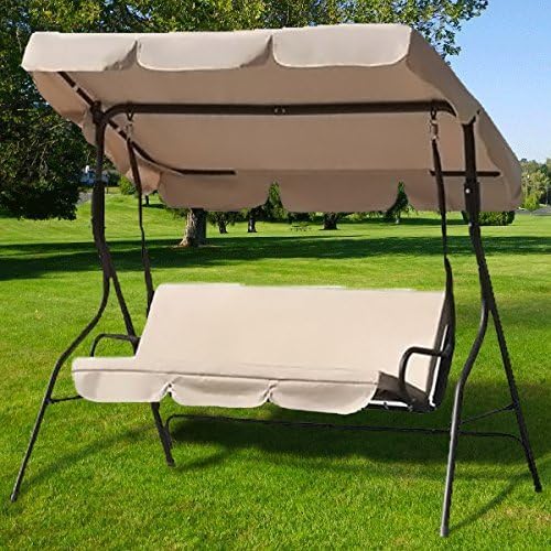 Patio Porch Canopy Swing Outdoor Yard Furniture Tan Seats 2 or 3 - Patio Master PM3650 by Outdoor Works