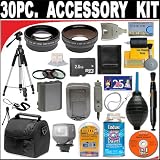 30 PC ULTIMATE MONSTER SUPER SAVINGS DELUXE DB ROTH ACCESSORY KIT, INCLUDES LENSES, FILTERS, VIDEO LIGHT, ACCESSORIES AND MUCH MORE For The JVC Everio GZ-HD5, HD40, HD30, HD10, MG730 High Definition Camcorders