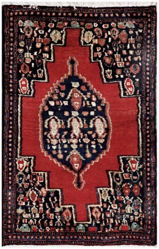 Red 2' x 3' Senna Rug Hand Knotted Persian Rug