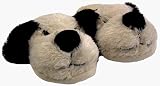 White Fuzzy Dog Animal Slippers for Women