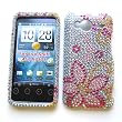HTC EVO Shift 4G (Sprint) Snap-on Protector Hard Case Rhinestone Cover "Bling-Bling Flower" Design