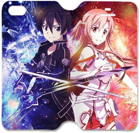 Hot Anime Sword Art Online Design Case for Iphone 5 5s High-Grade PU Leather Cover 01