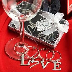 96PC FC1722 Wedding Wine Charms Love Wine Charms Wedding Baby Shower Favors & Ac