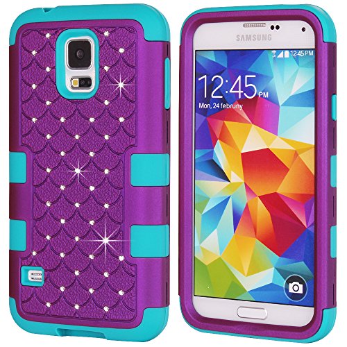 Galaxy S5 Case, KAMII 3 Layers Verge Hybrid Soft Silicone Hard Plastic Triple Quakeproof Drop Resistance Protective Case Cover for Samsung Galaxy S5 (Purple Blue) Galaxy S5 Case, KAMII 3 Layers Verge Hybrid Soft Silicone Hard Plastic Triple Quakeproof Drop Resistance Protective Case Cover for Samsung Galaxy S5 (Purple Blue)