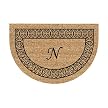 Monogrammed Doormat with Black Border - N (23.5x35.5" Round)