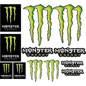 Stickers Autocollant 28x39cm Planche Monster Energy