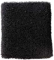 リストバンド ニットパイル 8cm ブラック 2個組 356