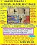 1 AABUU ACAMAC I OFFICIAL BLACK BELT RANK of Martial Arts Sports