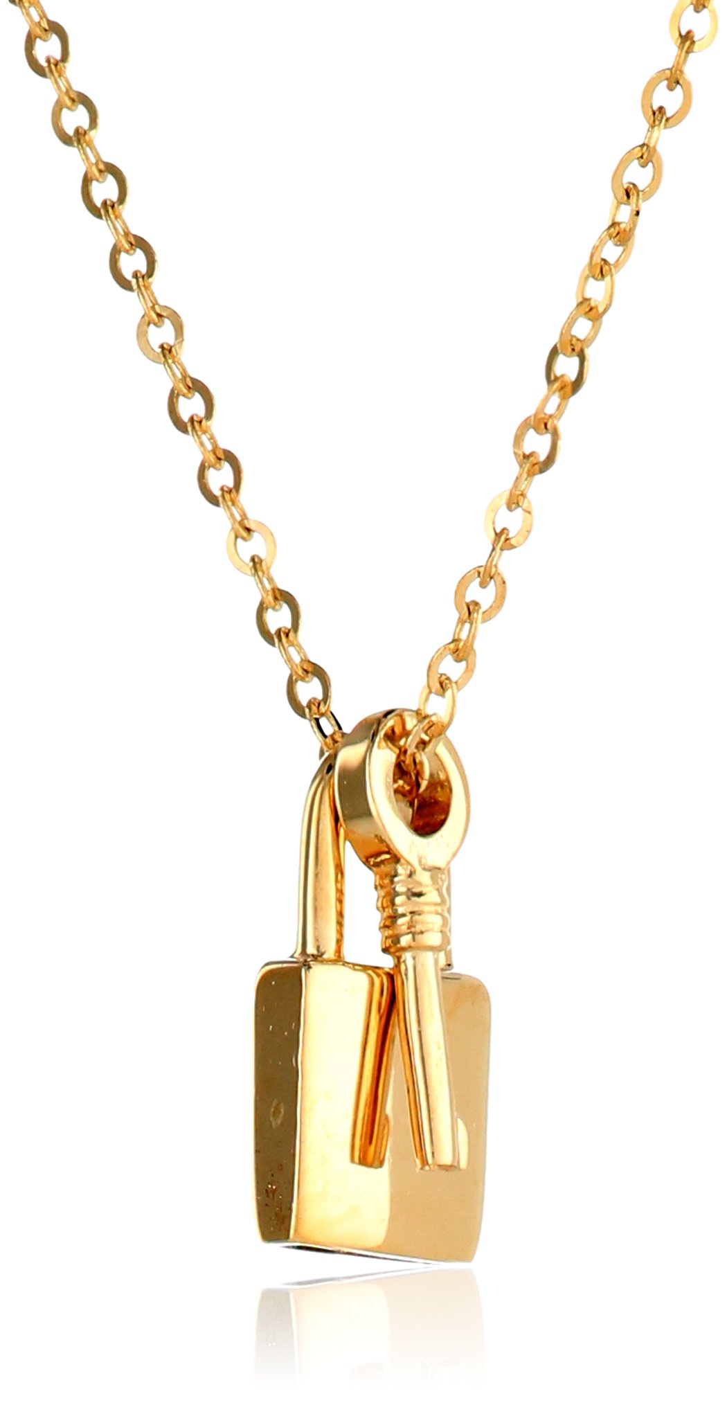 Galleon 14k Yellow Gold Key And Lock Pendant Necklace, 18"