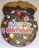 Scott's Cakes Cookie Combos - Brownie Chunk and Chocolate White Chocolate Chip 2 1/2 lb. Large Happy Birthday Tin