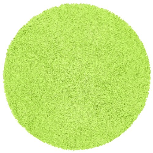 Green 3' Round Shagadelic Chenille Twist Rug with Free Shipping