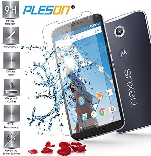 Premium Google Nexus 6 Tempered Glass Screen Protector (2.5D 9H Hardness, Superslim 0.26mm)- Protect Your Screen From Scratches and Drops - Maximize Your Resale Value - 99.99% Clarity and Touchscreen Accuracy (Nexus 6)