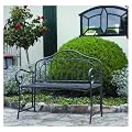 Gartenbank Eisen Metallbank Bank Metall 2-Sitzer 110cm NEU