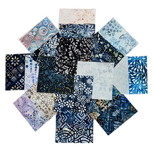 Java Batiks Charm Pack, Set of 40 Precut 5 Inch Batik Squares CC119