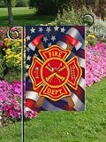Patriotic Firefighter - Garden Size 12 X 18 Decorative Outdoor Flag