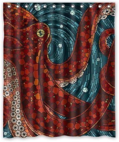 Fashion Custom Octopus Waterproof Polyester Fabric Shower Curtain (60" x 72" )