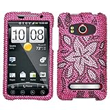 Tasteful Flowers With Full Rhinestones Hard Protector Case Cover For HTC Su ....