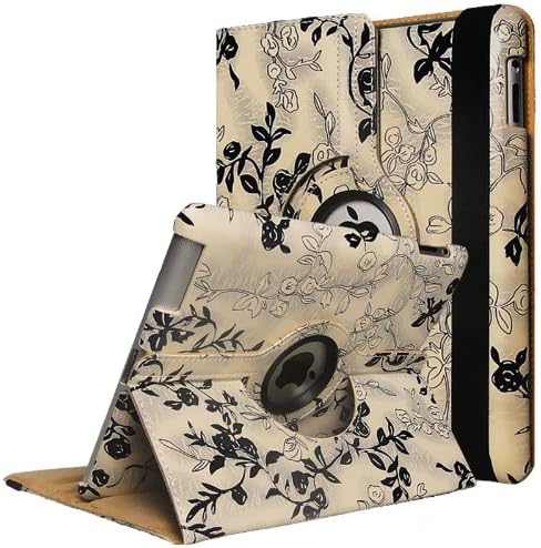 FOR APPLE iPad 2,3,4 Generation PREMIUM QUALITY PU LEATHER PROTECTIVE CASE COVER with Built-in 360° Rotating Stand Wake Up/Sleep Function plus 2 Screen Protectors and Stylus!!!