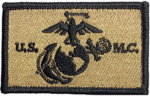 USMC United States Marine Corps EGA Eagle Globe Anchor Tactical Morale Embroidered Applique Hook &amp; Loop Touch Fastener Patch - Coyote Tan (TACT-USMC-COYT)