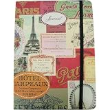 Cavallini Paris hardbound medium notebook with elastic