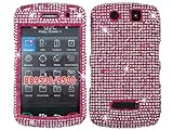Hot Pink Silver Bling Rhinestone Faceplate Diamond Crystal Hard Skin Case C ....