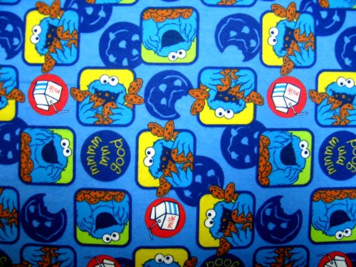 Picture of Cozy SheetWorld Fitted Pack N Play (Graco Square Playard) Sheet - Cookie Monster - Made In USA PP3636-F307 (Playard Bedding)