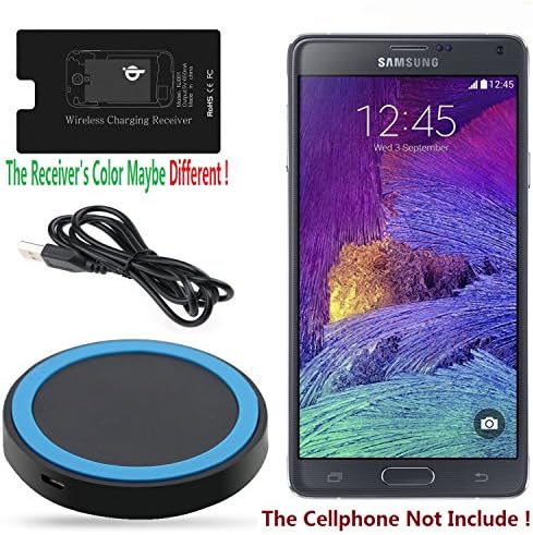 Qi Wireless Charging Charger Pad with Qi Wireless Charger Charging Receiver Kit (For Smartphone Without Qi Device） (Qi wireless charger &amp; reciver for samsung note4)