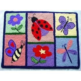 Handmade Colourful Childrens Rug - Pretty, Thick, Soft and Durable