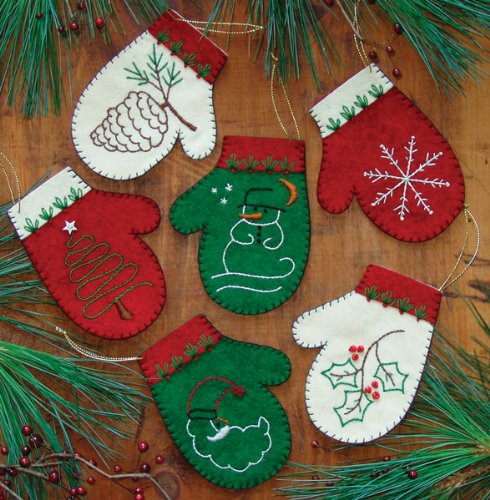 Rachel's Of Greenfield Mittens Ornament Kit-Set 
