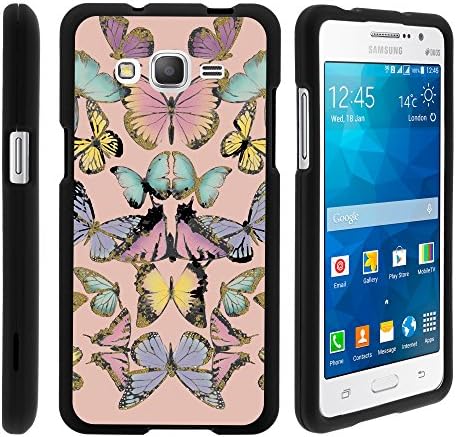 Galaxy Grand Prime Case, Perfect Fit Cell Phone Case Hard Cover with Cute Design Patterns for Samsung Galaxy Grand Prime SM-G530H, SM-G530F (Cricket) from MINITURTLE | Includes Clear Screen Protector and Stylus Pen - Butterfly Symmetry