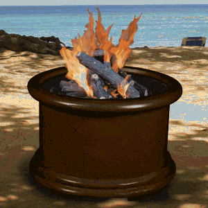 California Outdoor Concepts 725I-CB-PG2 Island Series-Chocolate Brown-Fire Pit-Smoked... by 