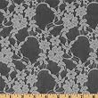 62 Wide Giselle Stretch Lace Floral Silver Fabric By The Yard