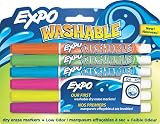 dry erase markers:Expo Washable Fine Tip Dry Erase Markers, 6 Colored Markers