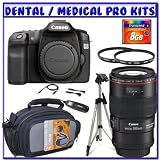 Canon EOS 50D 15.1 MP Digital Camera SLR Canon EF-S 18-55mm f/3.5-5.6 IS Lens Canon EF 100mm f/2.8L IS USM Lens Canon MR-14EX Macro Ring Lite 8GB SDHC Tripod Dental/Medical Package