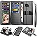 Njjex for Galaxy S7 Edge Wallet Case/Samsung S7 Edge Case, Luxury PU Leather [9 Card Slots] ID Credit Folio Flip Cover [Detachable][Kickstand] Magnetic Wrist Strap Case for Galaxy S7 Edge [Black]