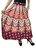 Boho Skirt Maroon Mandala Printed Cotton Bohemian Fashion Skirts for Womens