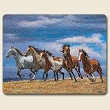 Highland Graphics Western Horses Over the Top Tempered Glass Cutting Board 
