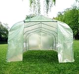 SERRE TUNNEL DE JARDIN 600 X 300 X 200 CM TAILLE 18 M� BÂCHE EN PE VERT NEUF 10